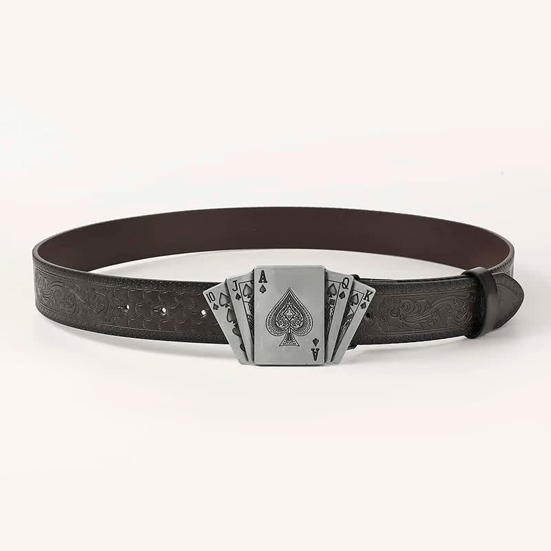 Men's Playing Cards Poker Gambling Leather Belt