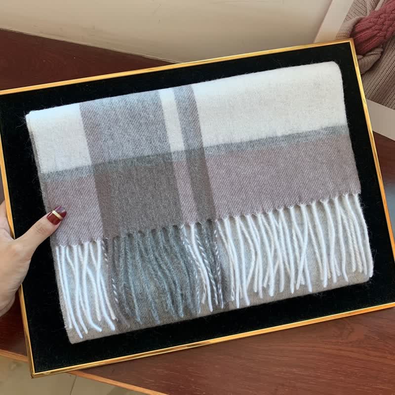 Unisex Lamb Edinburgh Big Warm Plaid Scarf - #27 - image 46