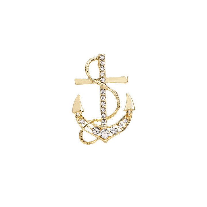 Men's Sea Boat Anchor Brooch