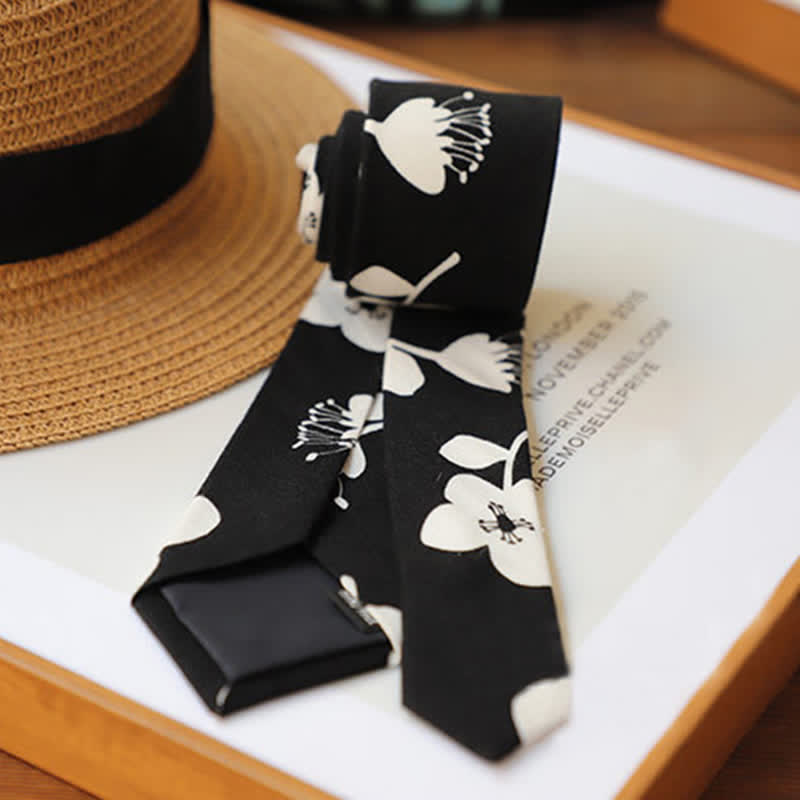 Men's Elegant Floral Skinny Necktie