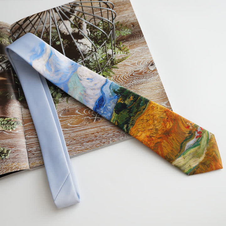 Men's Oil Painting Wheat Field Necktie