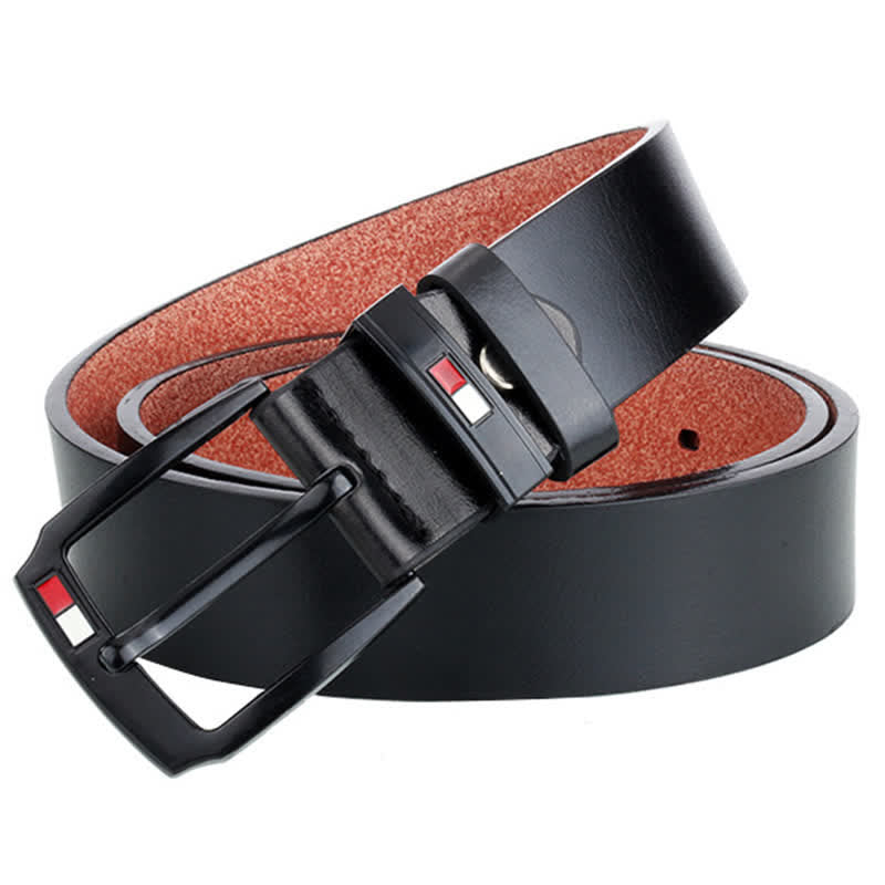 Men's Retro Black Buckle Leather Belt