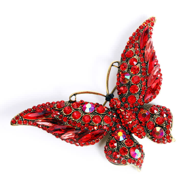 Women's Vintage Butterfly Crystal Brooch