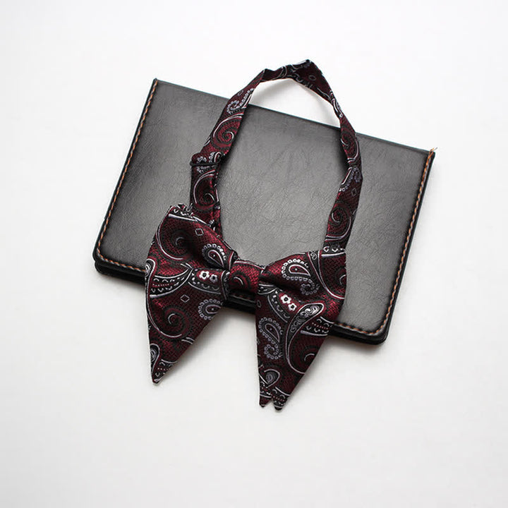 Men's Exotic Paisley Oversized Pointed Bow Tie