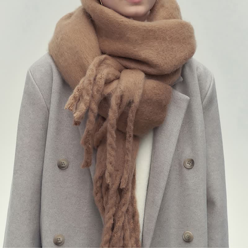 Women's Chunky Thickened Solid Color Soft Scarf