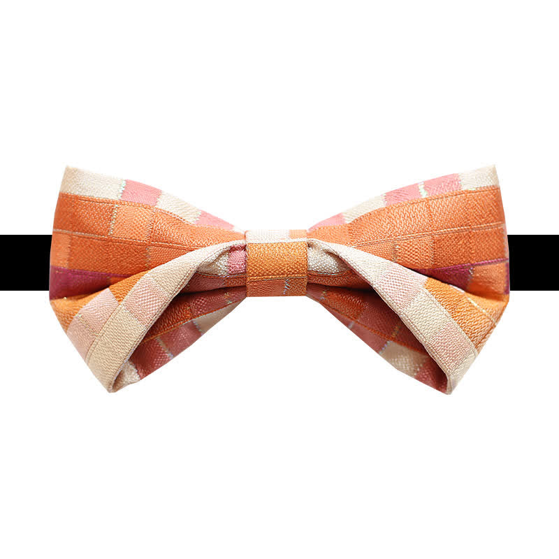 Men's Orange & Pink Sunshine Checker Bow Tie