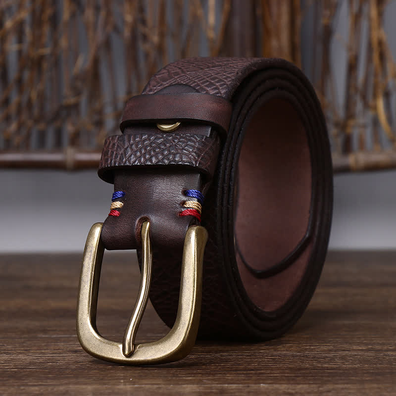 Men's Serpentine Snakeskin Grain Leather Belt