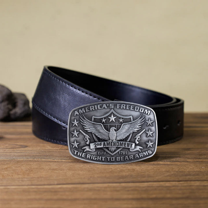 Men's DIY Eagle America's Freedom Buckle Leather Belt