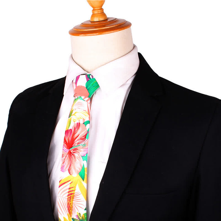 Men's Colorful Tropical Floral Necktie