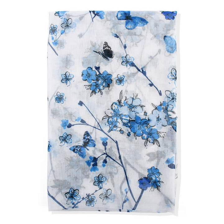 Women's Elegant Vibrant Floral Long Wrap Scarf