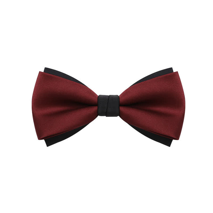 Men's Double-Layers Color Clash Bow Tie