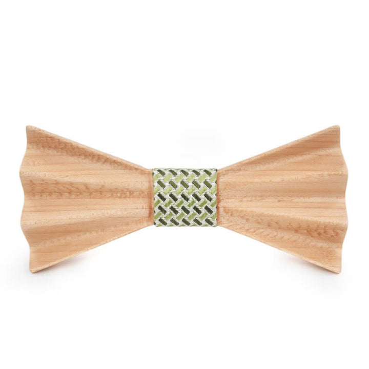 Men's Burlywood Stereo 3D Folded Wooden Bow Tie