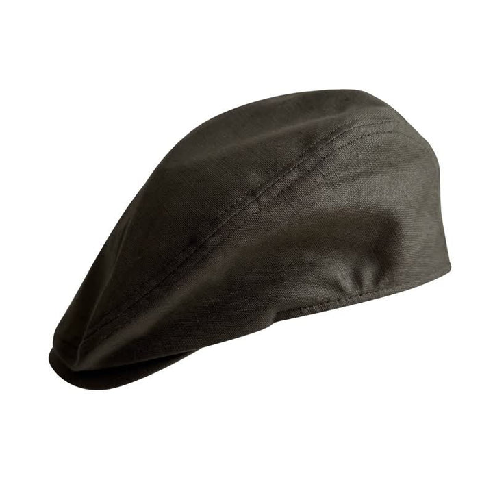 Linen Army Green Breathable Beret Flat Cap