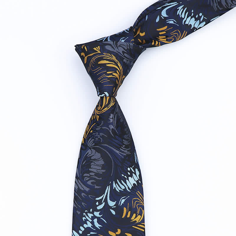 Men's Novelty Paisley Striped Flower Necktie