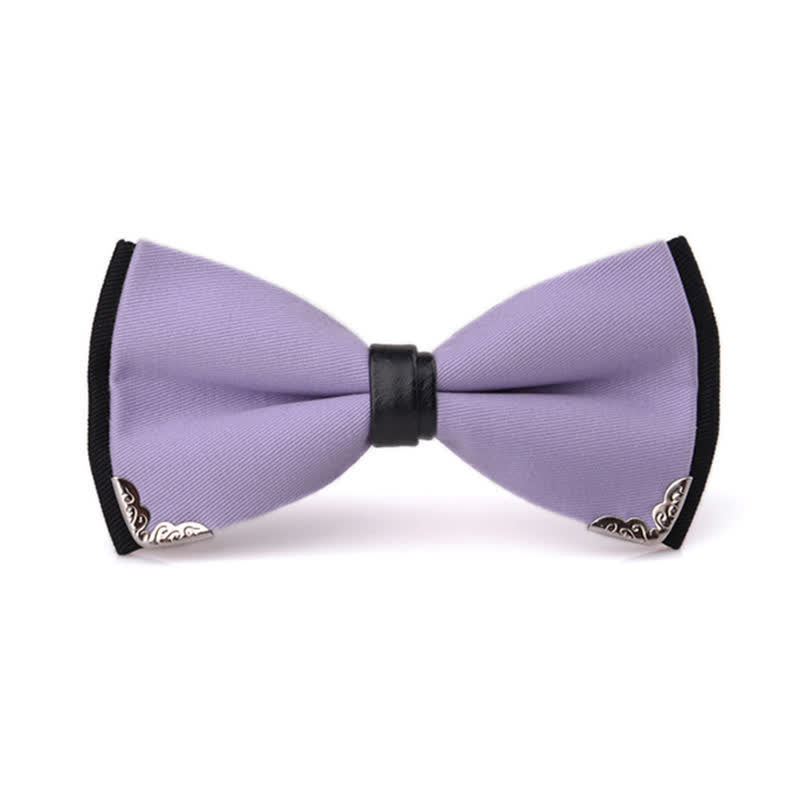 Men's Classy Metal Trim Gold Bow Tie