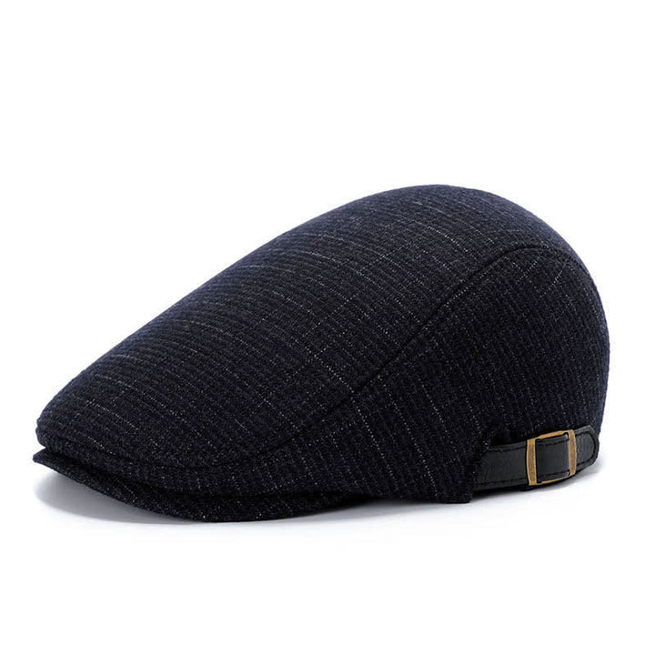 Artist Polar Fleece Plaid Flat Cap Beret - Dark Square - Adjustable (about 22"-23 1/4") - image 11