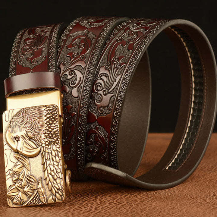 Men's Landscape Animal Eagle Leather Belt