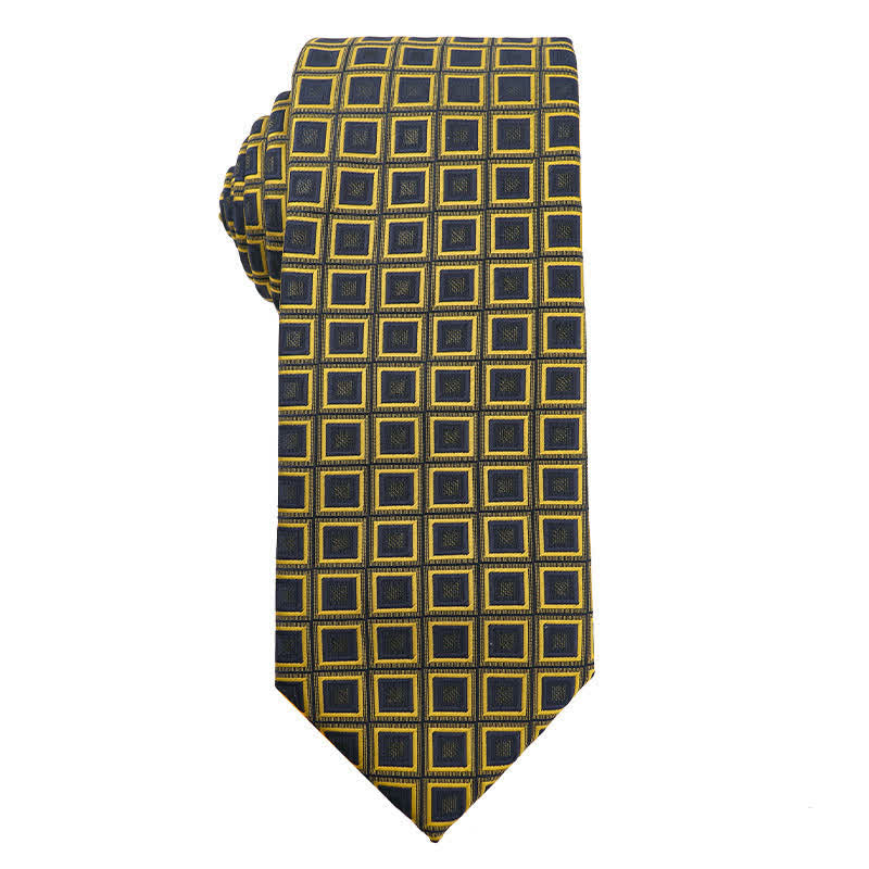 Men's Fresh Green & Yellow Series Necktie - Check - image 8
