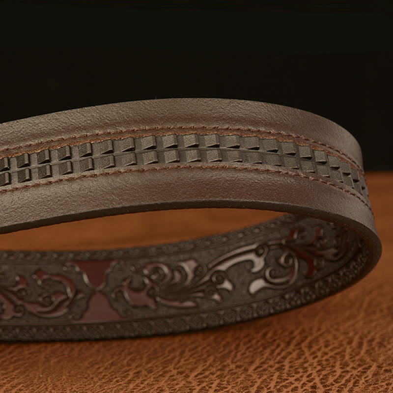 Men's Scorpion Embossed Engraved Leather Belt