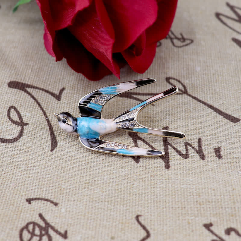 Women's Cute Enamel Swallow Brooch