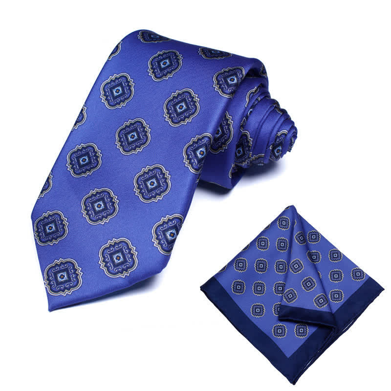 2Pcs Men's Medallion Motif Necktie Set