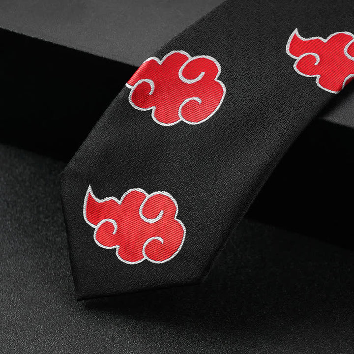 Men's Akatsuki Red Clouds Cosplay Anime Necktie