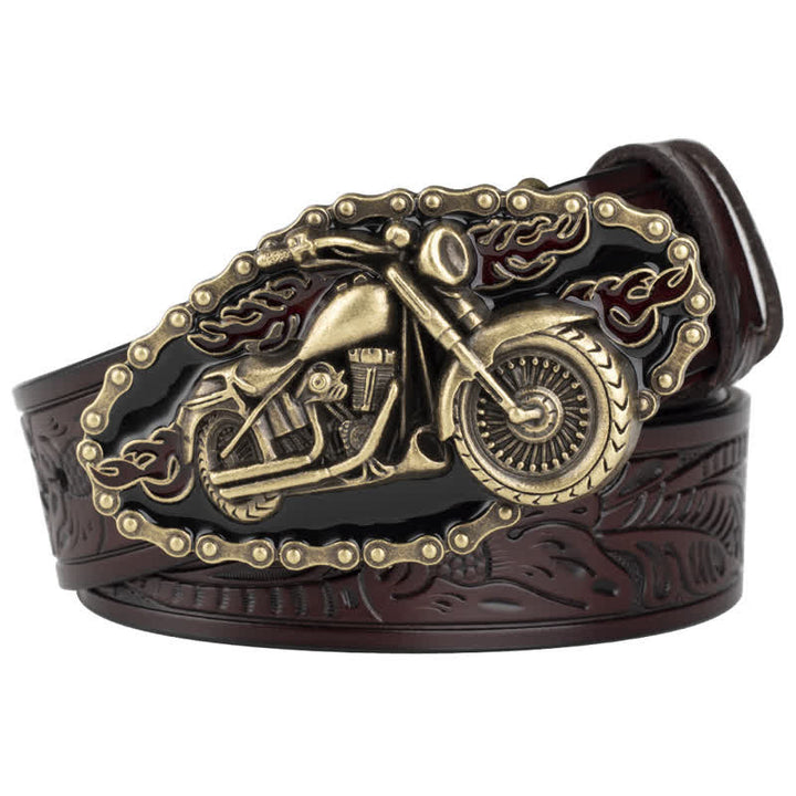 Men's Punk Rock Motorcycle Biker Leather Belt