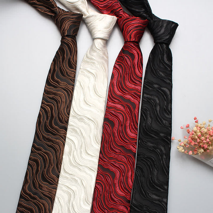 Men's Exotic Wave Striped Necktie