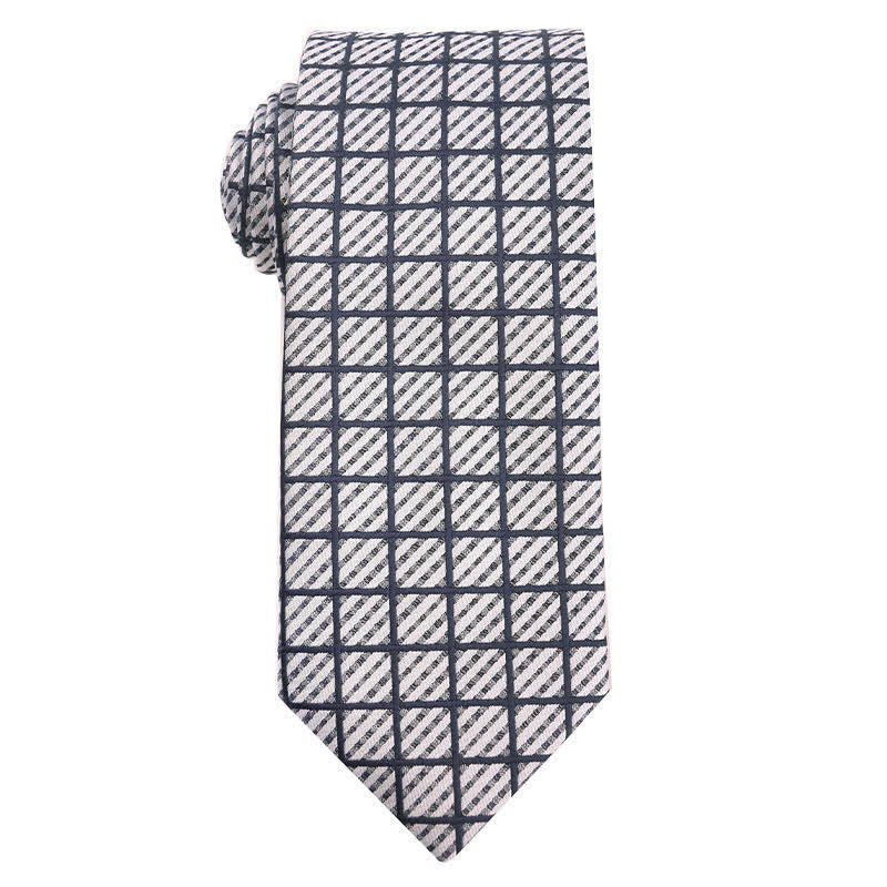 Men's Marine Blue Series Office Necktie - Plaid - image 5