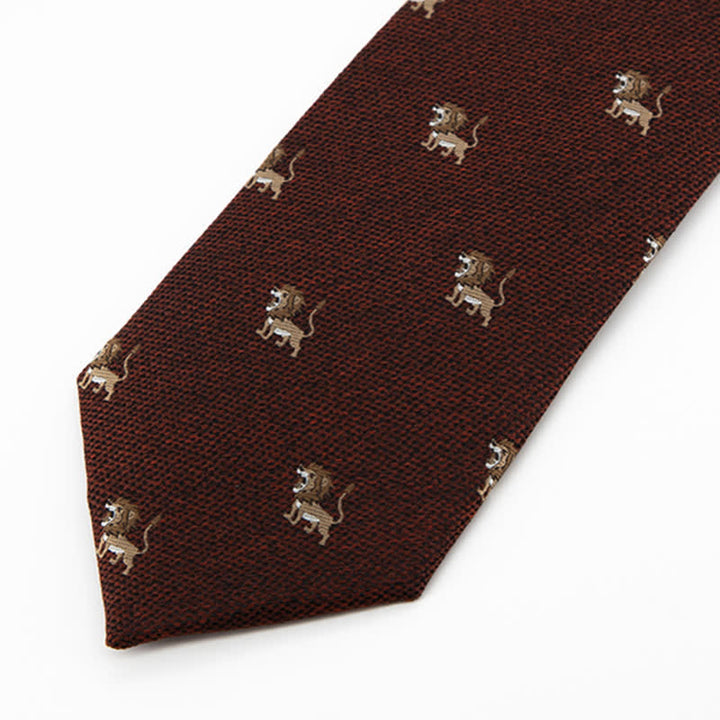 Men's Cartoon Animal Hunter Lion Necktie