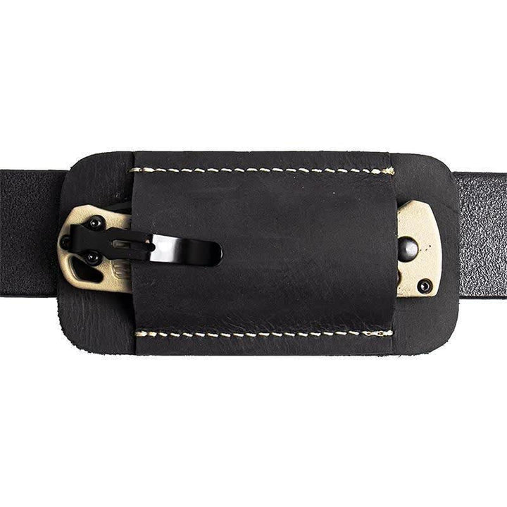 Horizontal Carry Leather Sheath Open Bottom Belt Bag