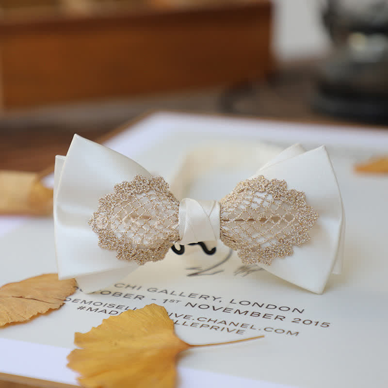 Men's Elegant Flower Lace Bow Tie