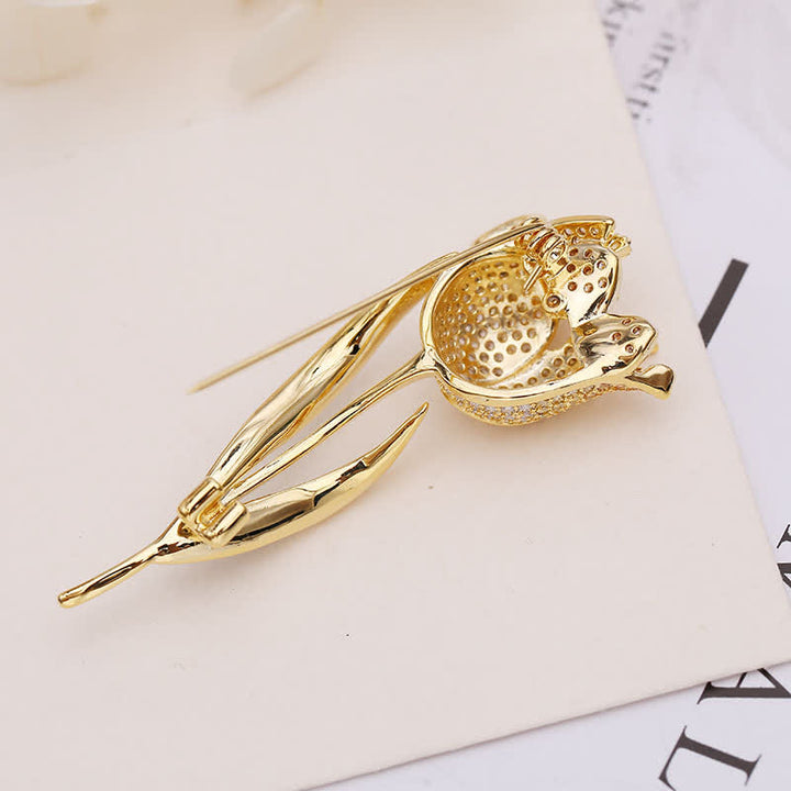 Women's Deep Love Tulip Brooch