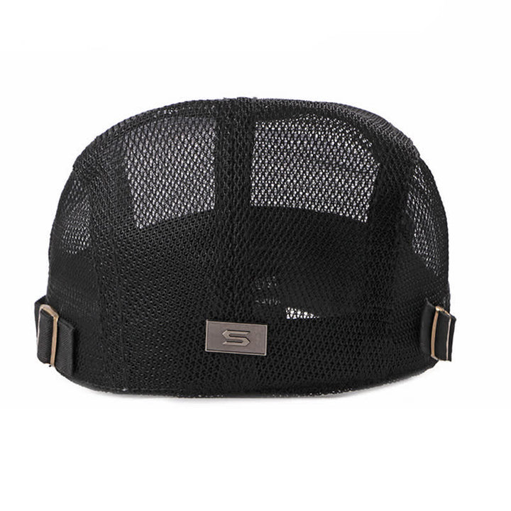 Breathable Sunhat Hollow Mesh Flat Cap Beret