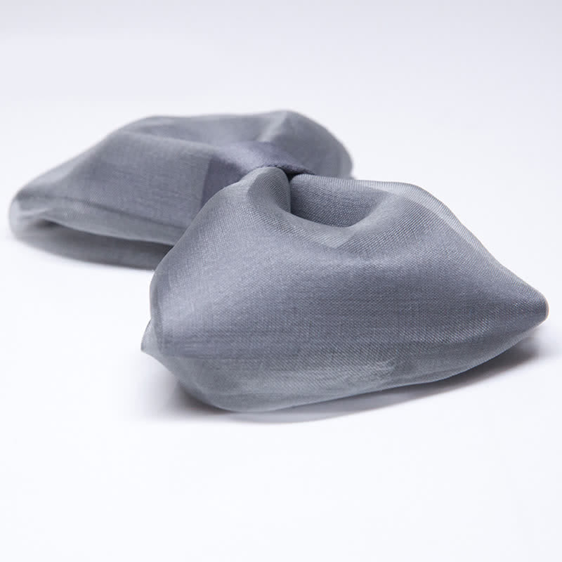 Men's Simple Gentleman Grey Organza Bow Tie