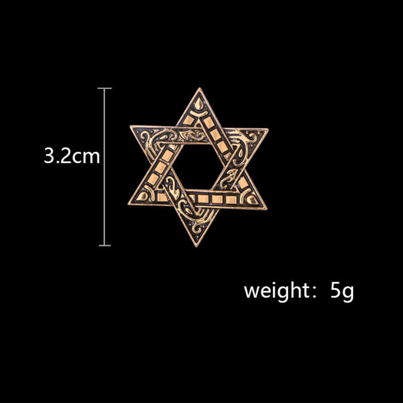 Men's Carving Star Of David Brooch