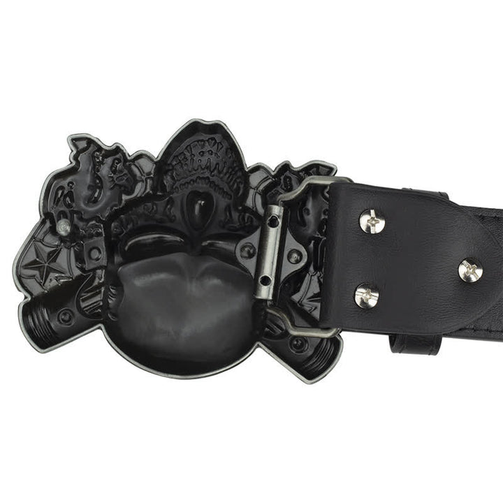 Men's Punk Biker Skull Demon Clown Leather Belt