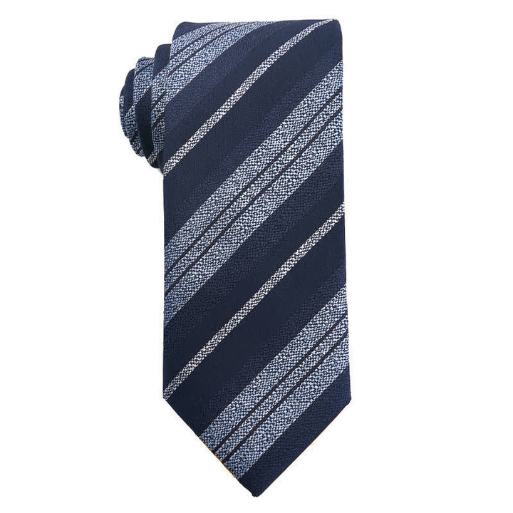 Men's Marine Blue Series Office Necktie - Wide Striped - image 2