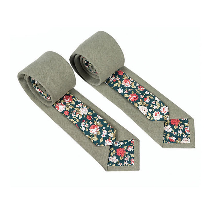 Men's Novel Plaid Floral Patchwork Necktie