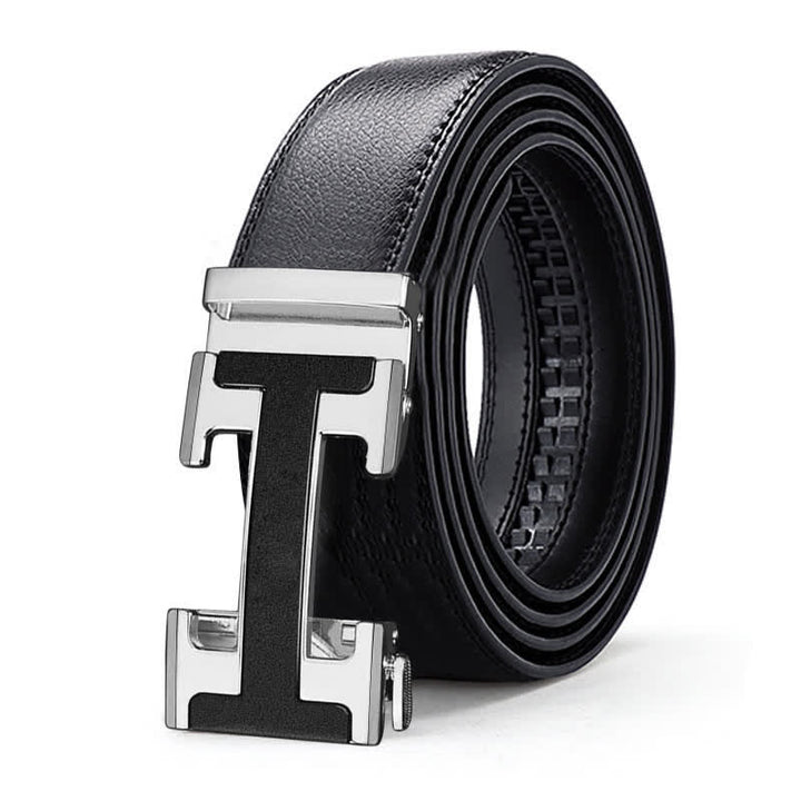 Men's Luxury Embossed Automatic Buckle Leather Belt