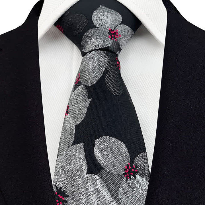 Men's Elegant Large Blossom Floral Necktie