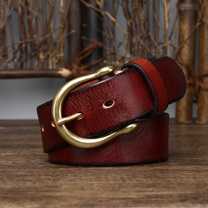 Men's Trend Worn-out Wrinkled Leather Belt