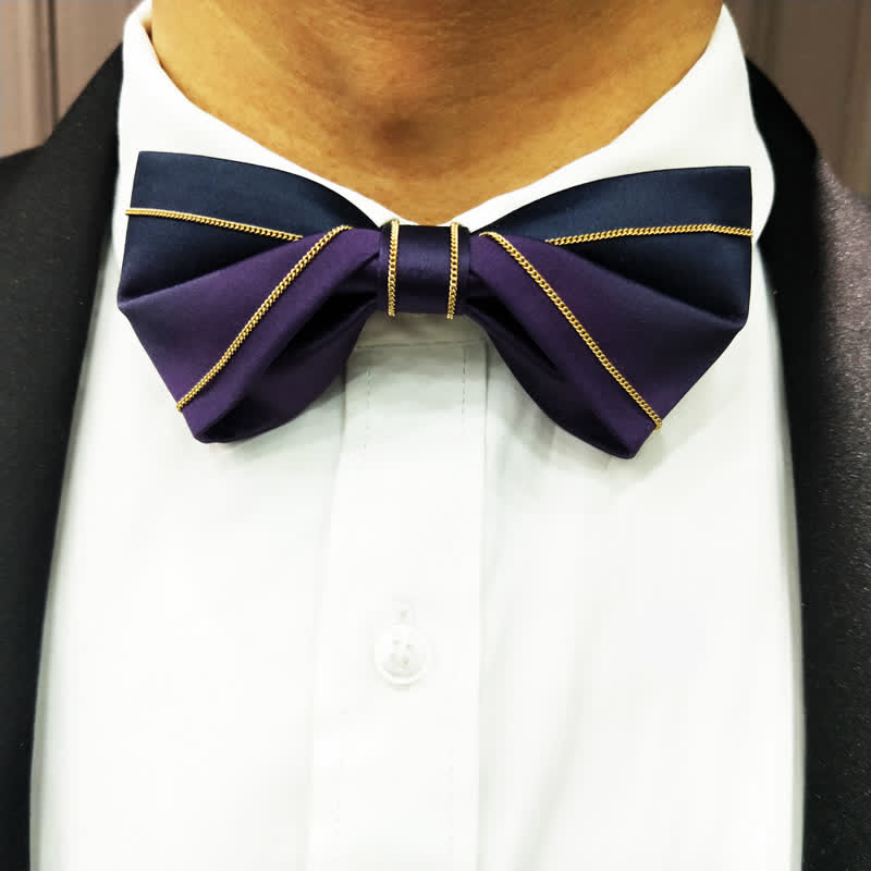 Men's Graudated Pocket Square Twist Bow Tie