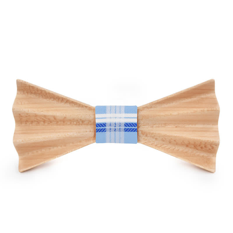 Men's Burlywood Stereo 3D Folded Wooden Bow Tie