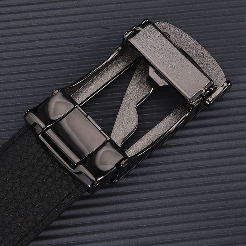 Men's Crocodile Pattern Leopard Automatic Buckle Leather Belt