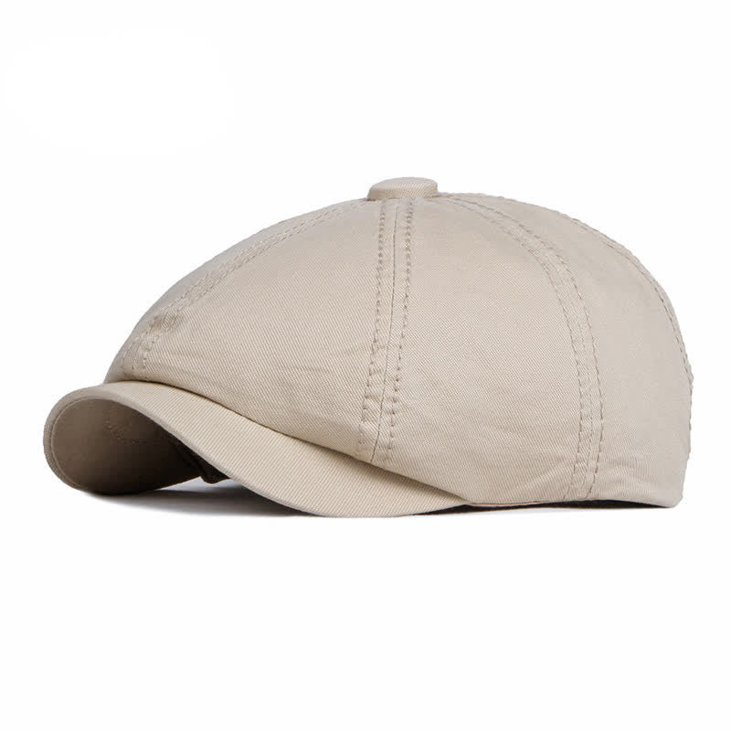 Casual Solid Color Cotton Daily Beret Cap