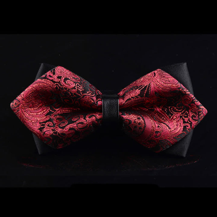 Men's Bright Floral Pointy Bow Tie