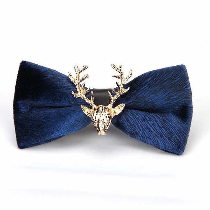 Men's Reindeer Head Velvet Bow Tie