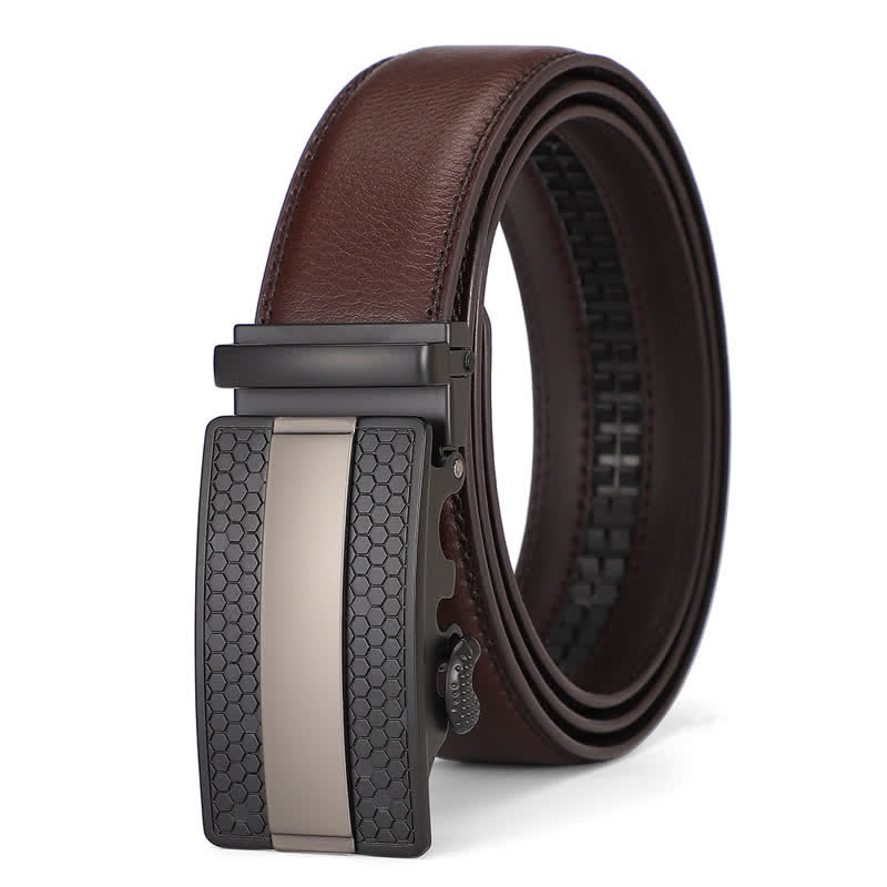 Men's Classy Sliding Buckle Ratchet Leather Belt