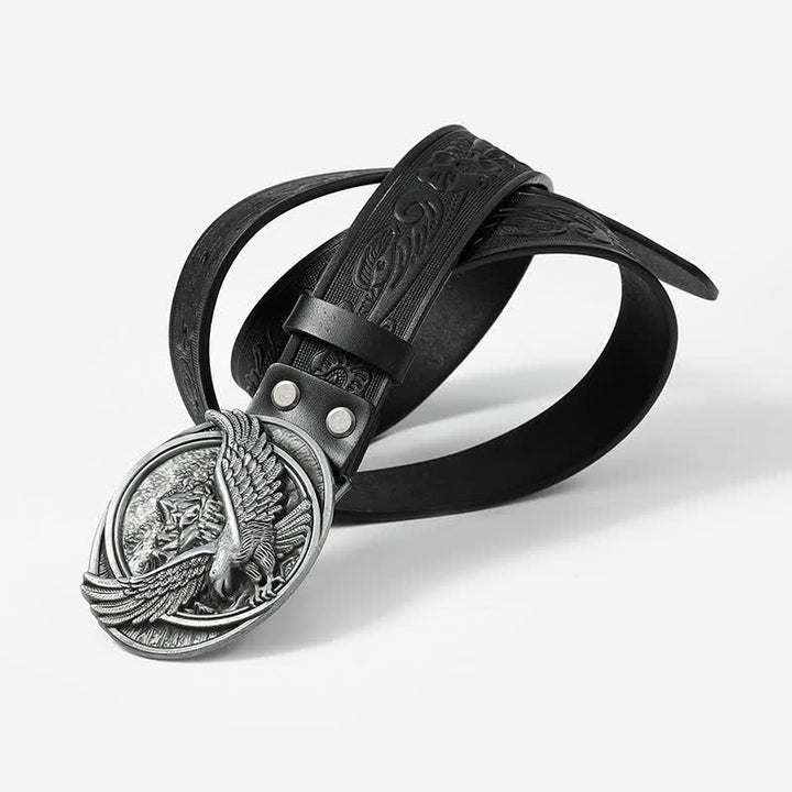 Men's Cool Eagle Wing Embossed Leather Belt